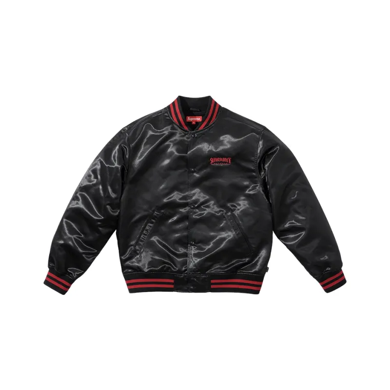 Supreme Thrasher Satin Varsity Jacket-0
