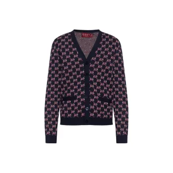 GUCCI Monogrammed Button Up Cardigan