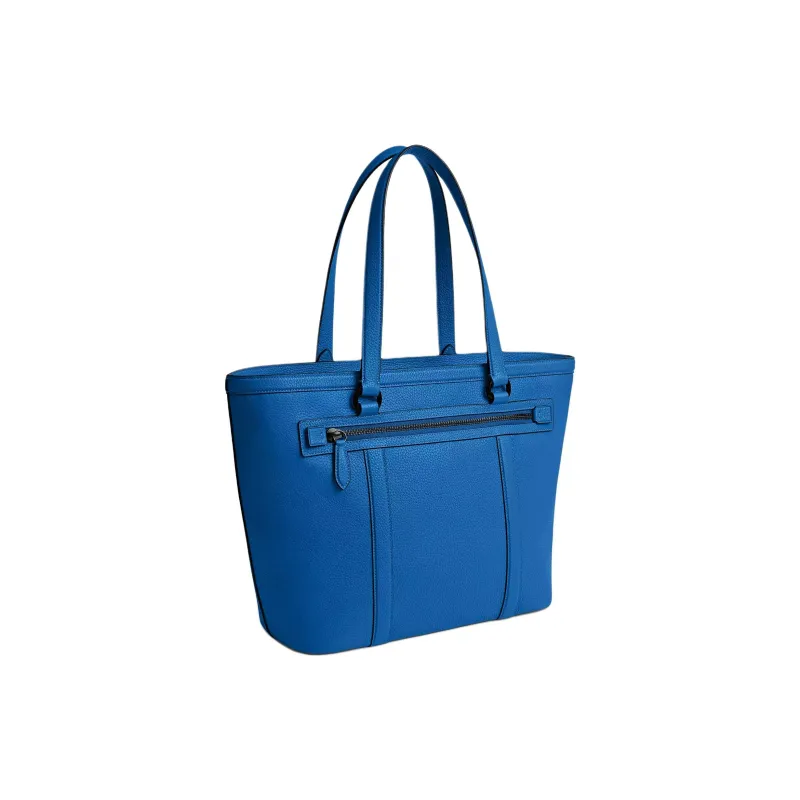 COACH Gotham Pebble Leather Tote Bag, Shopping Bag, Shoulder Bag Large Size Women's Blue-1