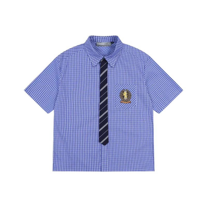 HARSH AND CRUEL Shirt Unisex Blue Plaid-0