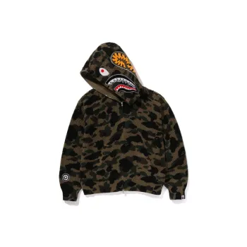 A BATHING APE 1st Camo Crochet Shark Full Zip Hoodie