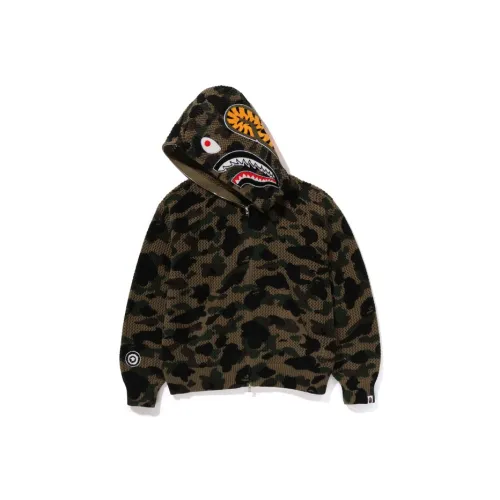 A BATHING APE 1st Camo Crochet Shark Full Zip Hoodie