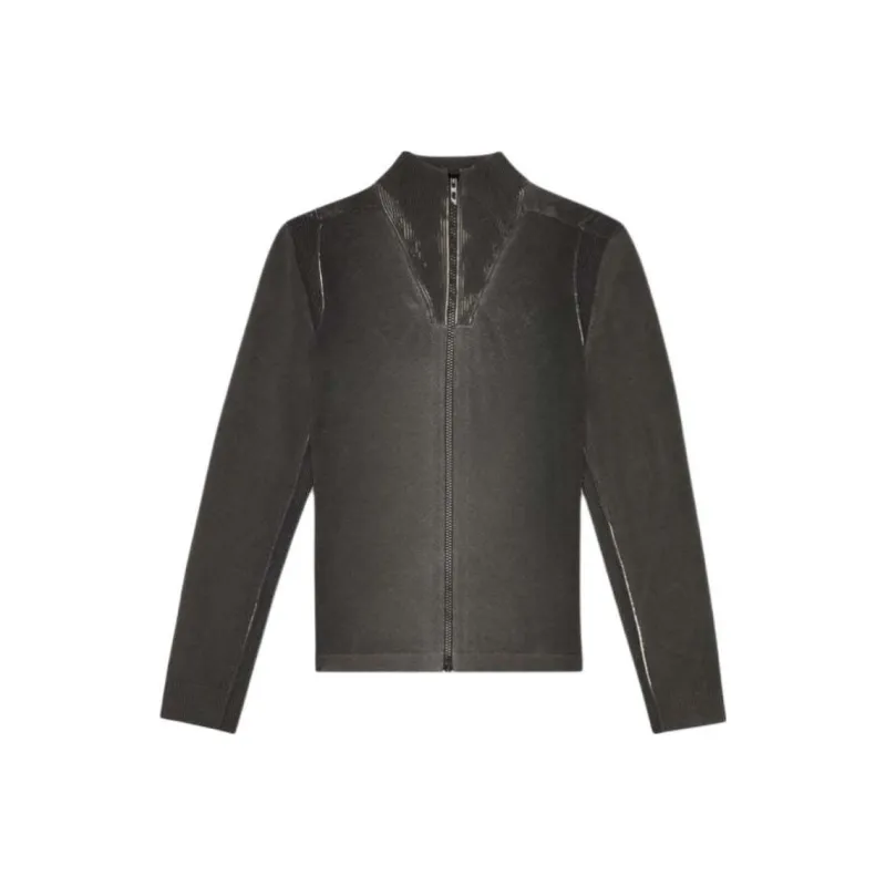 DIESEL Ribbed Knit Zip up Cardigan-0