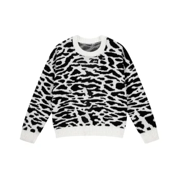 Nomt x 69CC LIANMINGKUAN Sweater Unisex Black And White Zebra Print