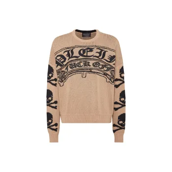 PHILIPP PLEIN Logo embroidered Crew neck Sweater