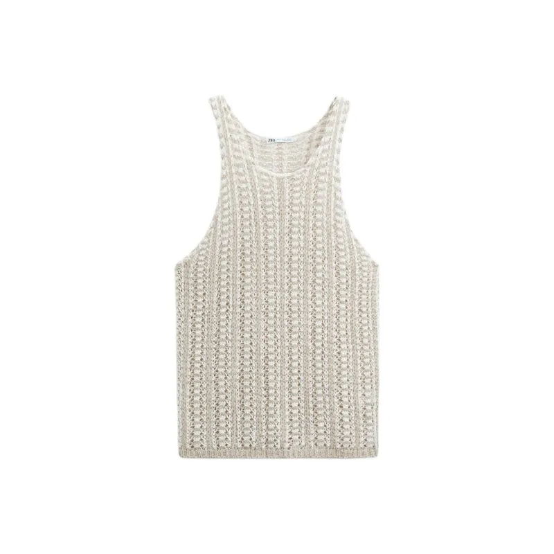 ZARA Tank Tops Men White-0