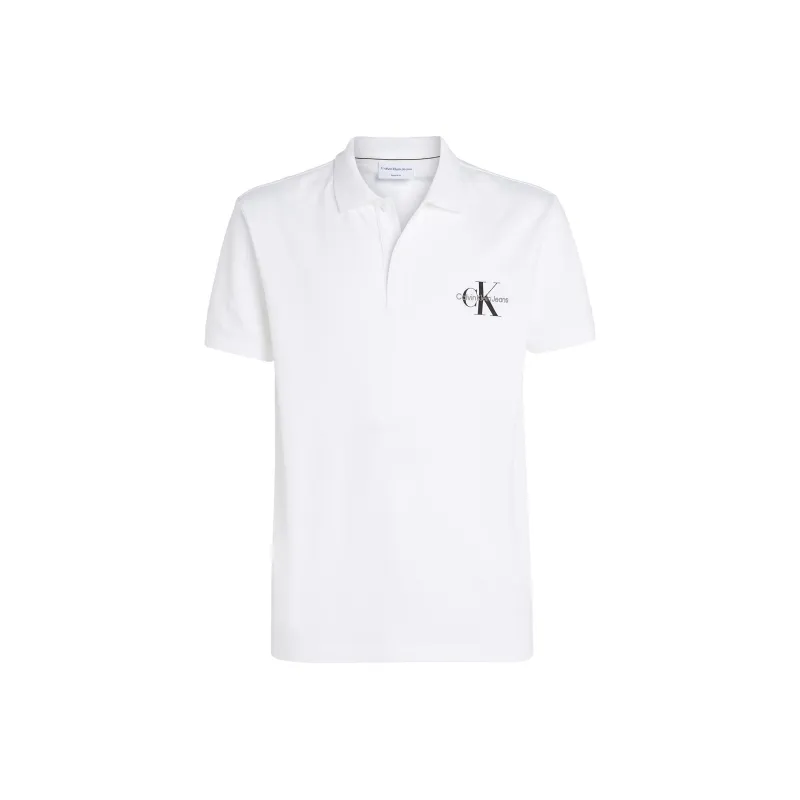 Calvin Klein Logo embroidered Piqué Polo Shirt-0