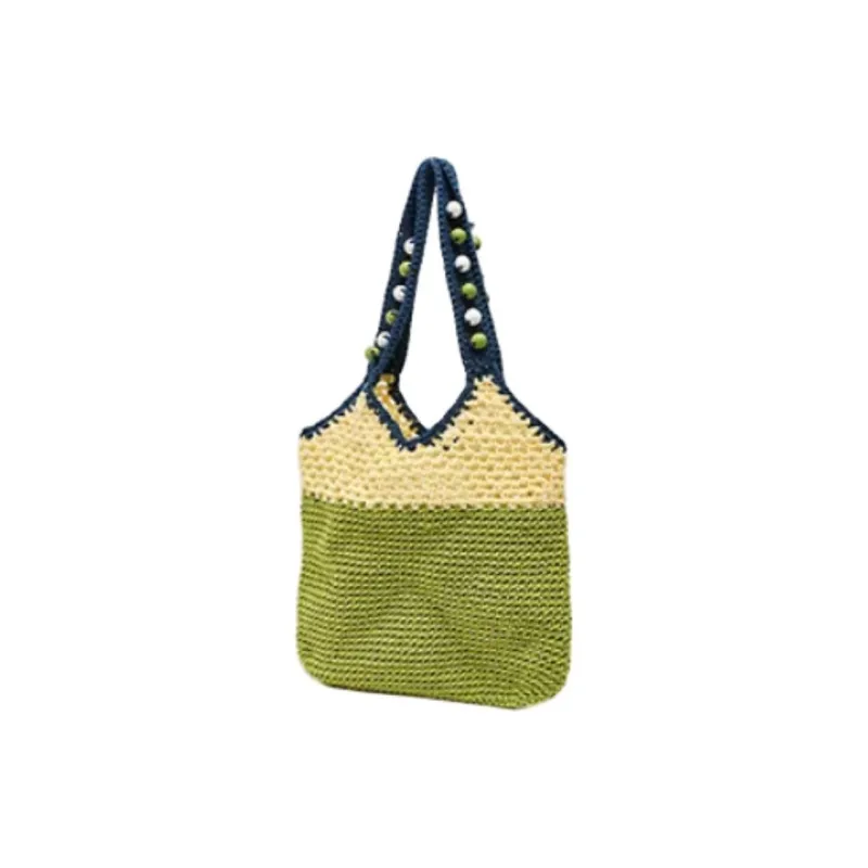 Three Blessings Woven Material Handbag, Shoulder Bag Medium Size Women's Multicolor-9