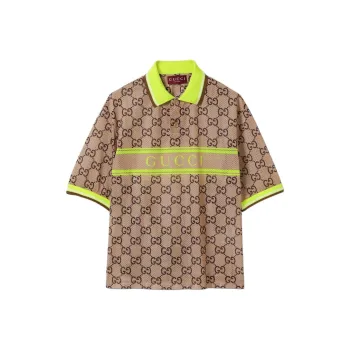 GUCCI Polyester Mesh Gg Print Polo