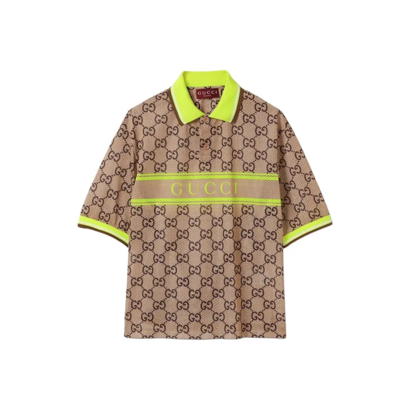 GUCCI Polyester Mesh Gg Print Polo-0