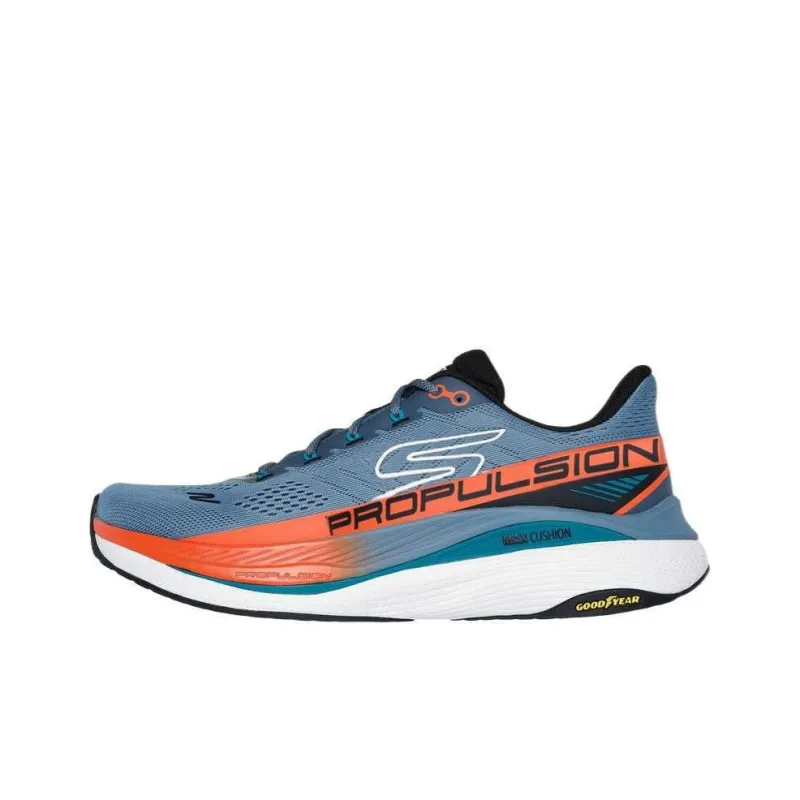 Skechers Cushioning, Slip Resistant, And Breathable Low Top Running Shoes Men's Blue-0