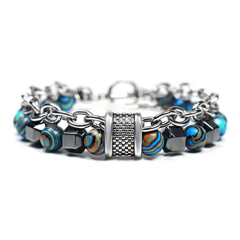 MUXIANG Malachite Bracelets Unisex-0