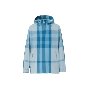 Burberry Check Packaway Half Zip Hooded Jacket