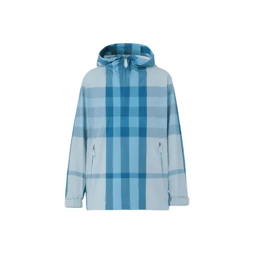 Burberry Check Packaway Half Zip Hooded Jacket