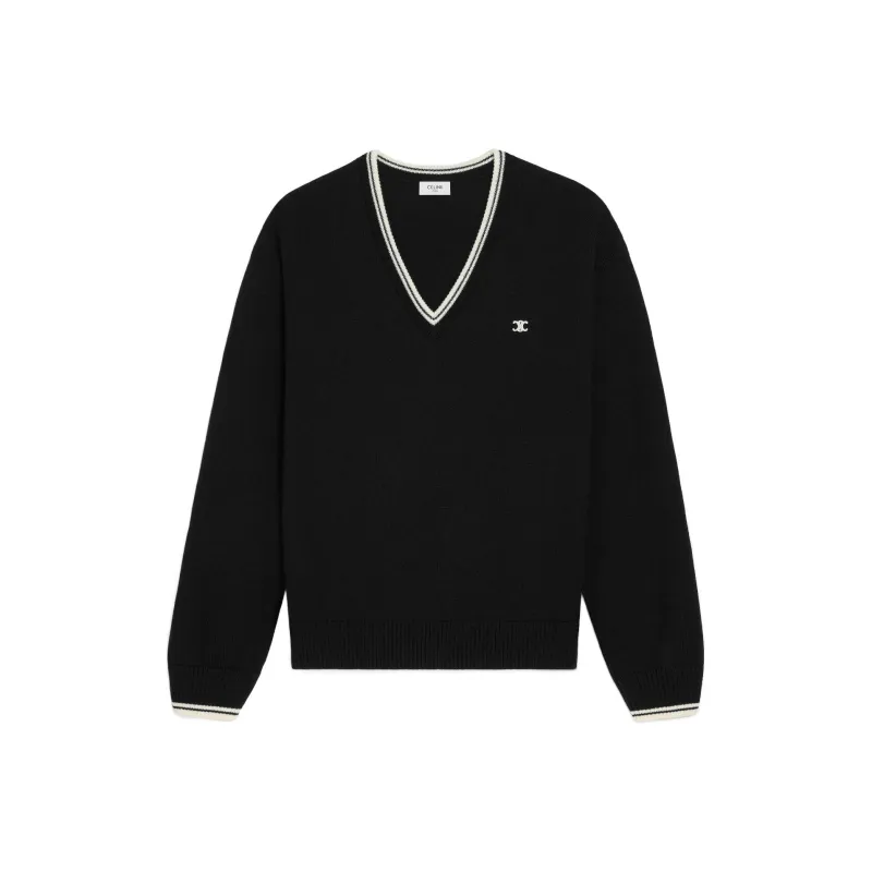 CELINE Triomphe V Neck Sweater-0