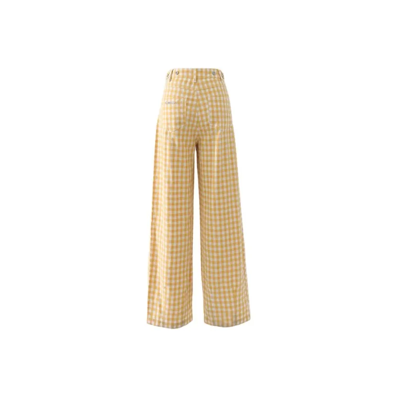 Kazakhstan Casual Pants Women's Yellow-7