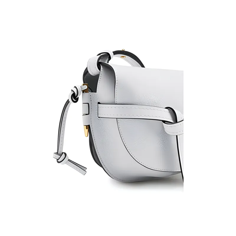 LOEWE Gate Cow Leather Crossbody Bag Shoulder Bag Women's Mist White-4