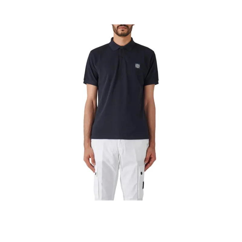 STONE ISLAND Compass Patch Short Sleeved Polo Shirt-0