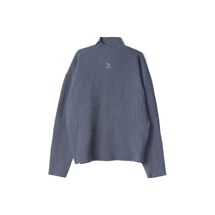 ROARINGWILD Small Turtleneck Texture Knitwear Unisex-2