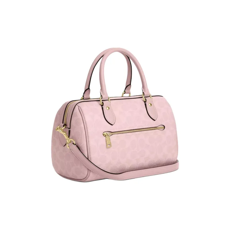 COACH Rowan Coated Canvas One Shoulder Handbag Medium Size Women's Pink-1