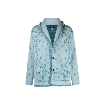 Alanui Bandana Jacquard Button Up Cardigan