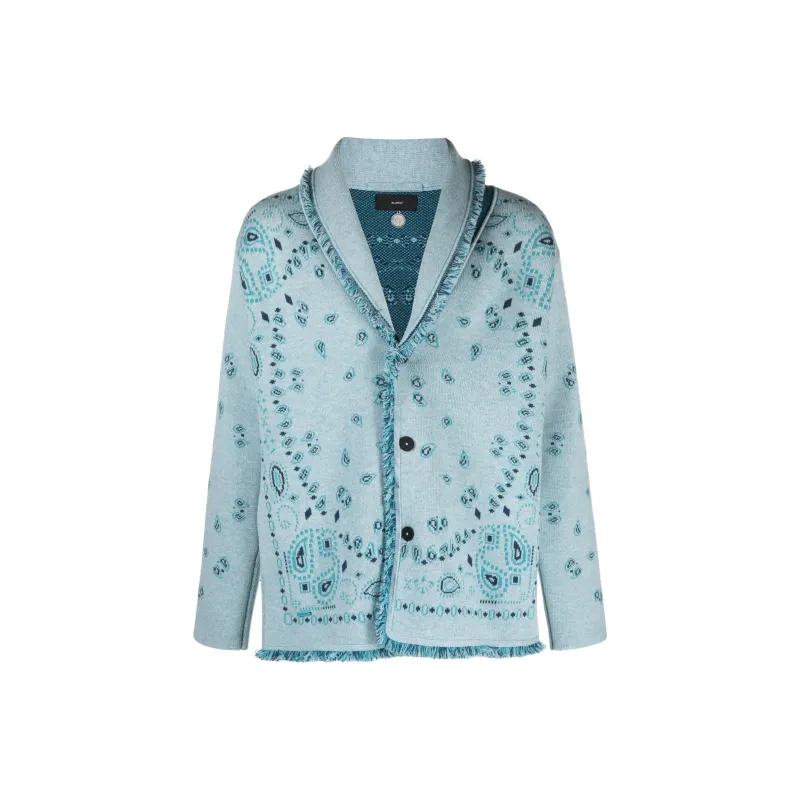 Alanui Bandana Jacquard Button Up Cardigan-0