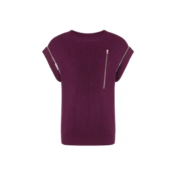 MOSCHINO SS24 Sleeveless Shirt With Zip Knitwear Men's Rose Red