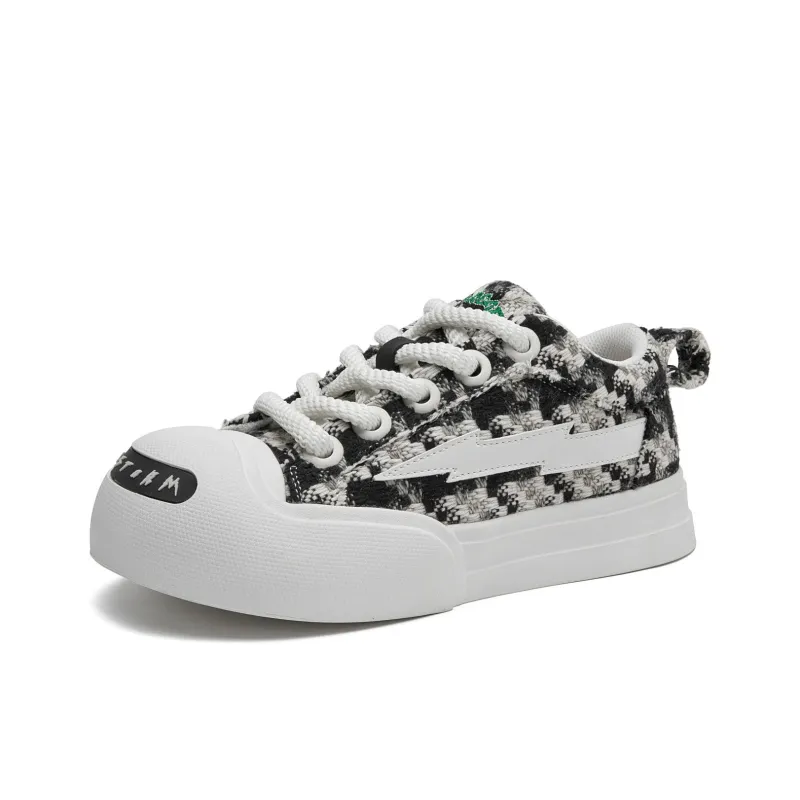 VFTS Lightning Puffy Shoes Slip Resistant Height Increasing Low Top Skateboard Shoes Unisex Vintage Black-15