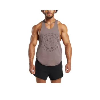 GYMSHARK LEGACY STRINGER Tank Tops Men's Washed Purple Red