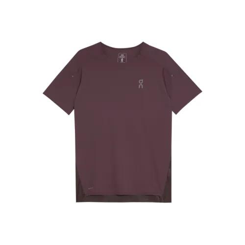On Performance T Shirt Men's Mulberry Purple/Scarlet