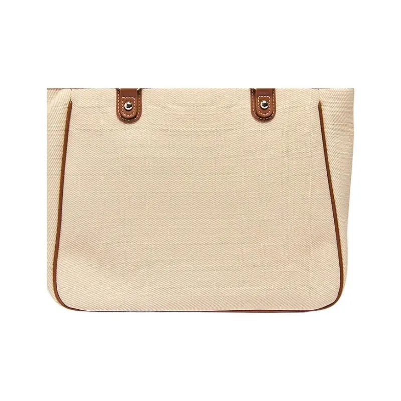 Three Blessings PU Tote Bag, Shopping Bag, Shoulder Bag Medium Size Women's Brown/Black-5