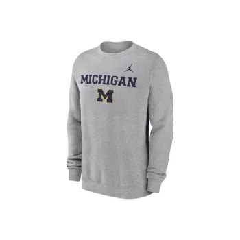 Nike Michigan Wolverines Primetime Primary Stack Men's Nike College Pullover Crew