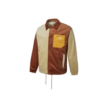 PUMA Cord Coach Jackets Men Coffee