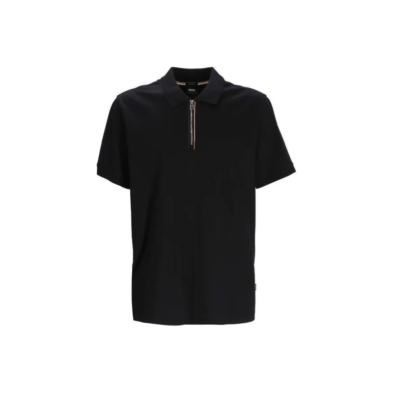 HUGO BOSS Half Zip Short Sleeved Polo Shirt-0