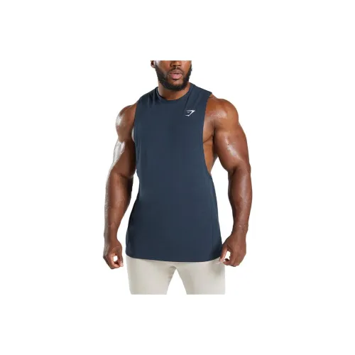 GYMSHARK Tank Tops Men's Marine Blue