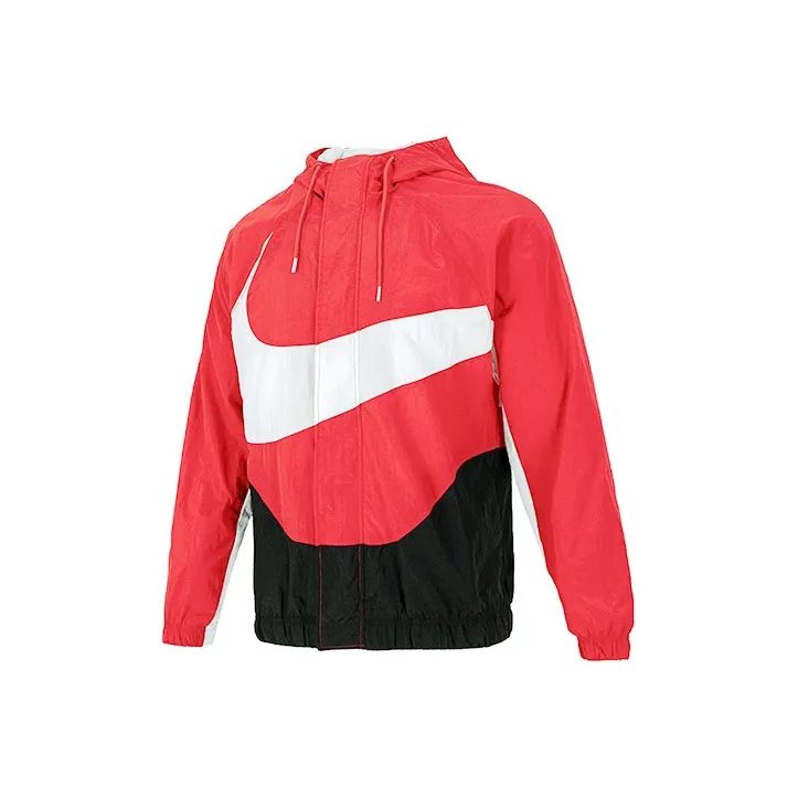 Nike Sportswear Swoosh Men's Logo Woven Hooded Jacket Red-0