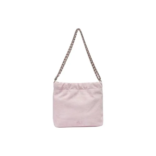 Three Blessings PU Hobo Bag Shoulder Bag Medium Size Women's Pink/Green/Ivory White