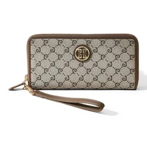 PIERRE CARDIN PVC Polyvinyl Chloride Clutch Regular Women's Khaki