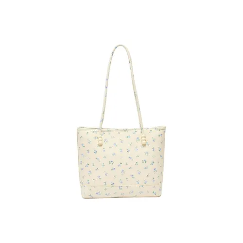 Three Blessings PU Tote Bag, Shopping Bag, Shoulder Bag Medium Size Women's Ivory White