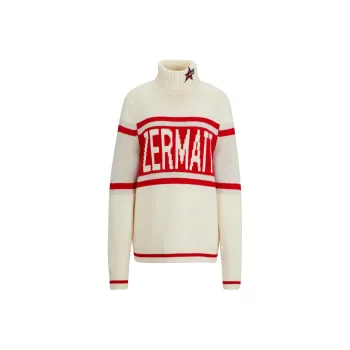 HUGO BOSS x PERFECT MOMENT Collaboration Virgin-Wool Sweater With 'Zermatt' Intarsia Sweater Unisex White