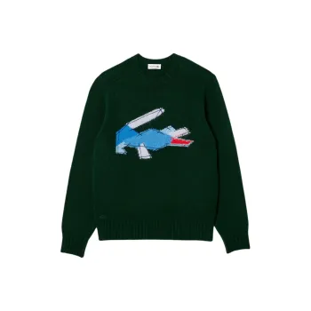 LACOSTE Crocodile pattern Wool Sweater