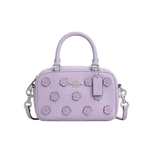 COACH SATCHEL Smooth Leather One Shoulder Handbag Mini Women's Purple