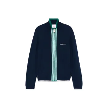 CASABLANCA Zip Up Stripe Detailed Sweatshirt