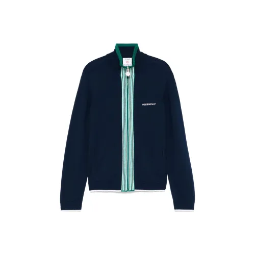 CASABLANCA Zip Up Stripe Detailed Sweatshirt