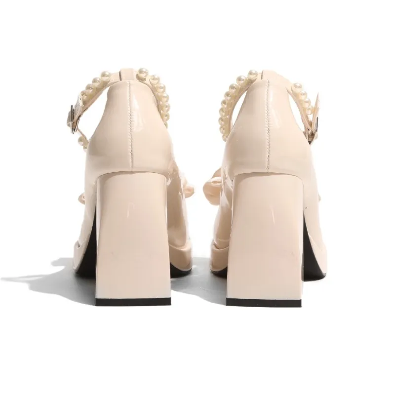 Be Good Chunky Heel High Heels 8cm Women's-3
