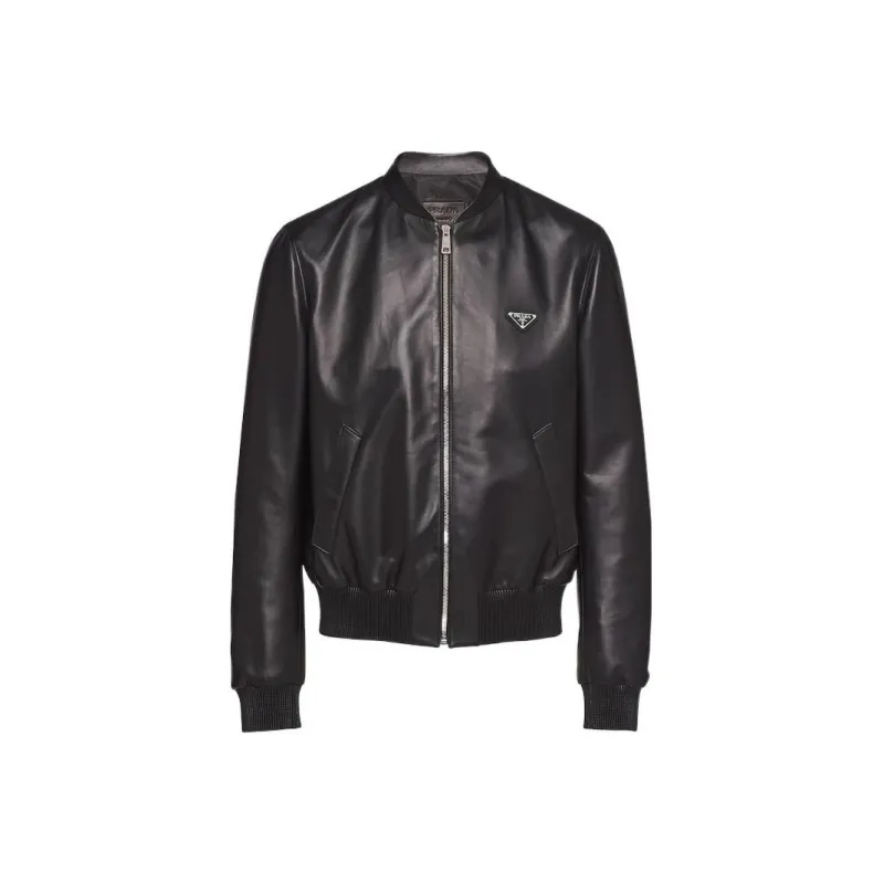 PRADA Leather Bomber Jacket-0