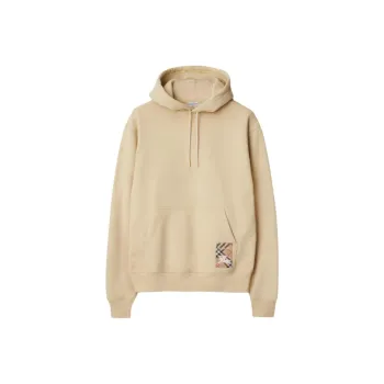 Burberry Check Label Cotton Hoodie