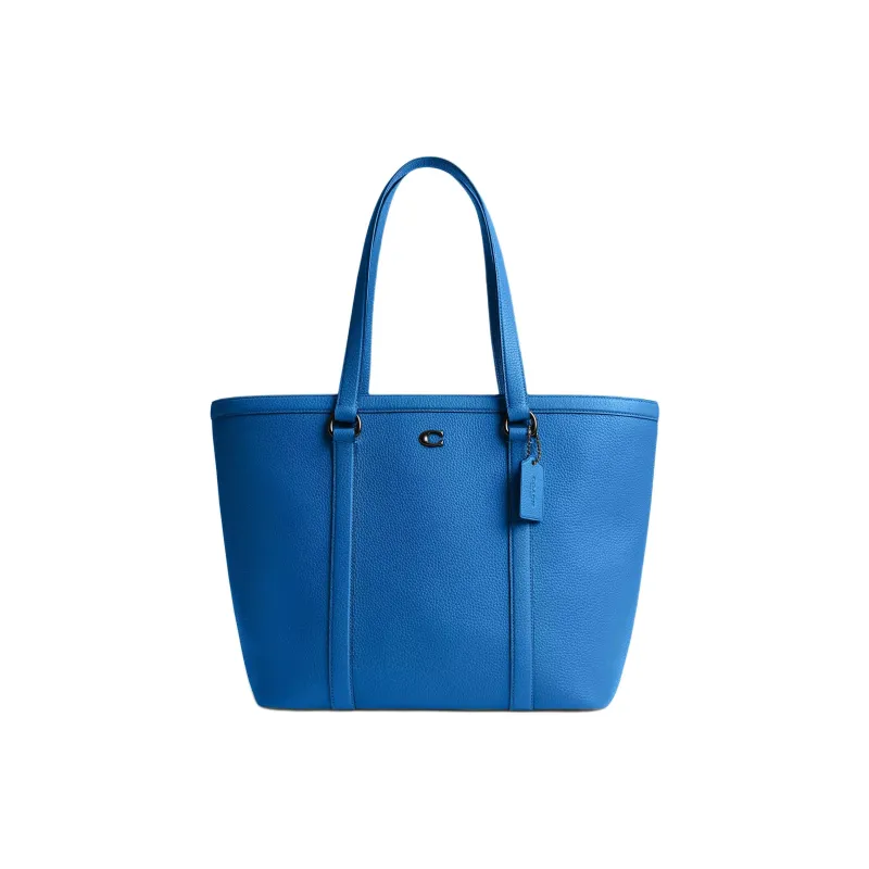 COACH Gotham Pebble Leather Tote Bag, Shopping Bag, Shoulder Bag Large Size Women's Blue-0