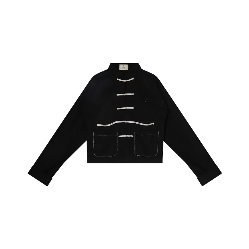 Cheng Jin Yi Bureau Loose Fit Jacket Unisex Black-0