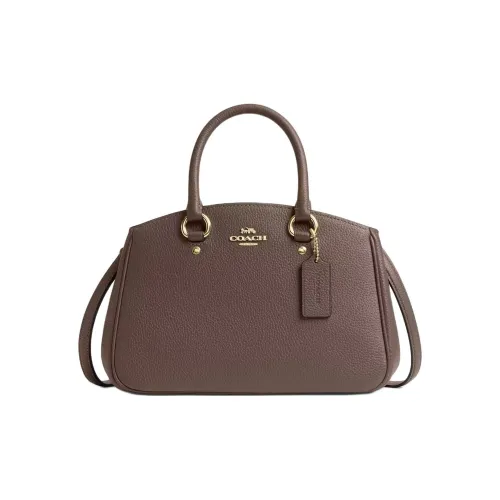 COACH Leather One Shoulder Handbag Trumpets Women's Brown